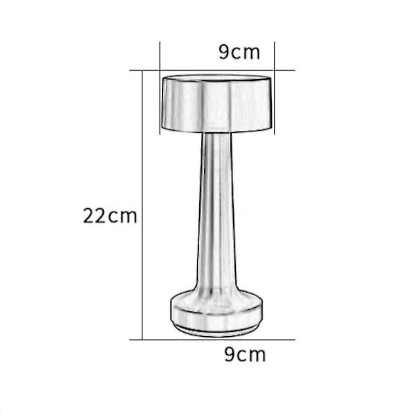 Bordlampe med USB-lading, Retro Metall Bordlampe, Dekorativ Liten Bordlampe, Nattelampe - 1 stk