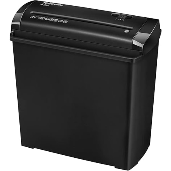 P-25S Dokumentmakulator for hjemmebruk - Rett kutt - 5 arks kapasitet - 11L resirkuleringsbeholder - Powershred® P-25S - Sikkerhetsklasse P1 - Svart