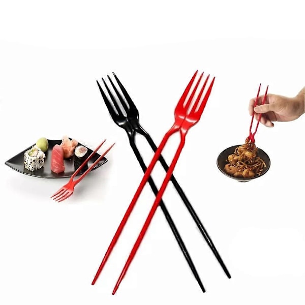 10 stk. Gaffel Spisepinde i én, Chork 24 stk. Pakke Gaffel Spisepinde Combo RED 1pc