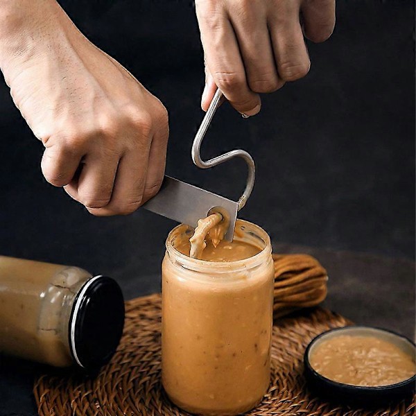 Peanutbutter Rører og Skraber, Rustfrit Stål, til 350-850g Glas Velegnet til Blanding af Forskellige Peanutbutter & Marmelade