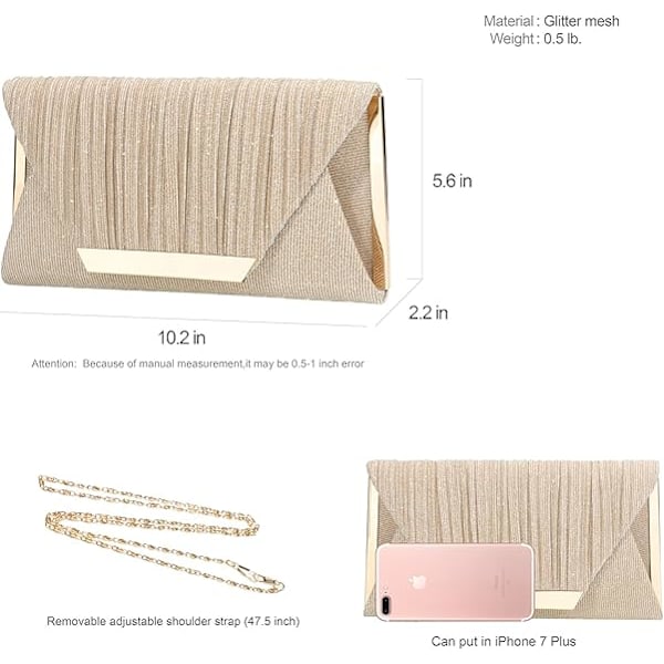 Glitter Clutch Tasker til Kvinder Aften Tasker Clutches Flap Kuvert Håndtasker Stor Bryllupsfest Prom Taske