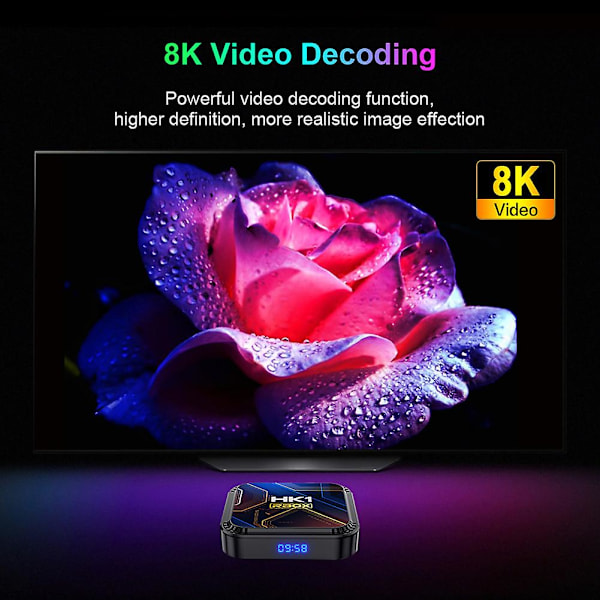 Home HK1 RBOX K8S Android 13 TV-BOX RK3528 64GB 32GB 16GB 2.4G 5G WIFI BT 4.0 Videoavkodning Mediaspelare Set Top Mottagarlåda