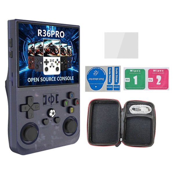 R36PRO Handhållen Spelkonsol 3,5 Tum 64G Inbyggd 15000+ Spel Bärbar Retro Videospelsspelare Present för Vuxna
