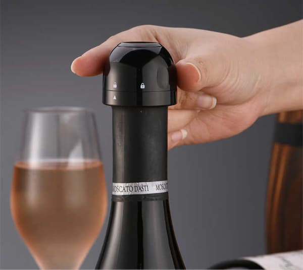 Champagne-/Vinkork - Vakuumforsegling - Svart Propp