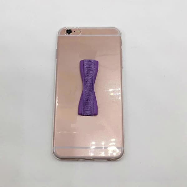 Telefonholder, mobiltelefonstropp stativ fingerholder støtte for iPhone og Android (Elastisk telefonholderstropp) Rosa