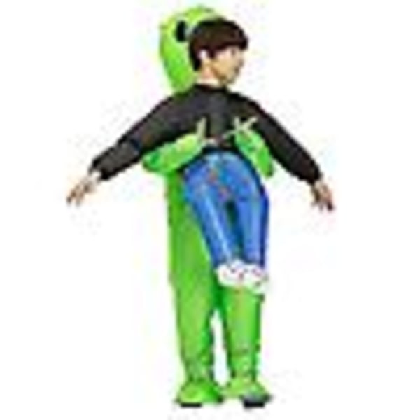 Vihreä Alien, joka kantaa ihmistä - Puhallettava hauska puhallusasu Cosplaylle (Aikuiselle)