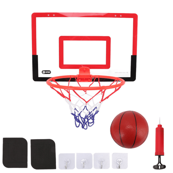 JFJC Mini Basketball Hoop Sæt Hulfri montering Bounce Design Rød Sort Indendørs Forælder Barn Interaktion Basketball Legetøj