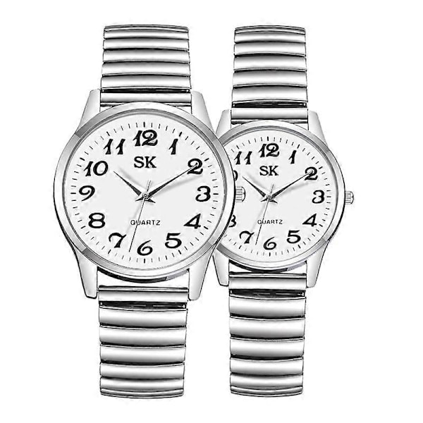 Herre Dame Armbåndsure Par Fleksibelt Stræk Bånd Quartz Ure
