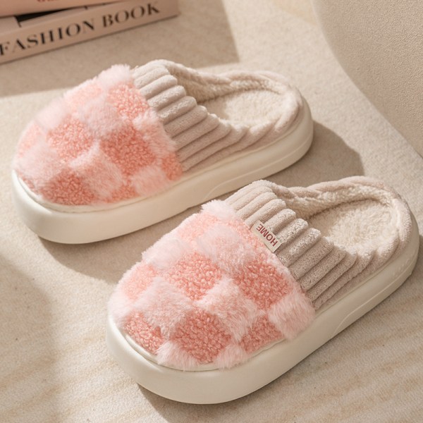 Women's winter warm fleece slippers are soft and comfortable pink pink 36/37（25cm）