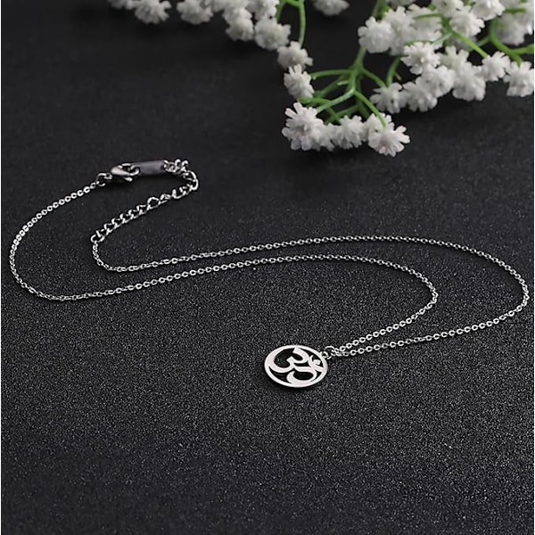 Dame India Halskjede Yoga Anheng Rustfritt Stål Halskjede Hindu Meditasjonssjarm Sanskrit Spirituelt Symbol Herre Amulett Smykker