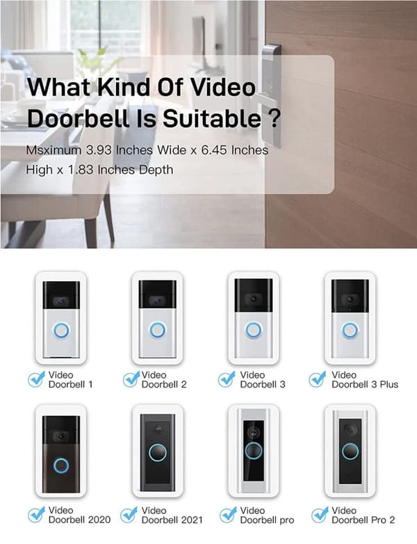Stöldskyddsfäste för dörrklocka, fäste för videodörrklocka