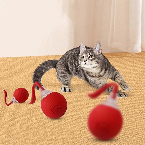 Interaktiv Rullande Boll Leksak för Katt Multifunktionell Automatisk Boll Leksak Katt Speltillbehör