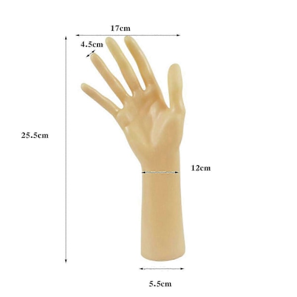 Mannekäng Hand Smyckesdisplay Hållare Stöd för Kedja Handmodell Butik Gul Yellow Skin Color