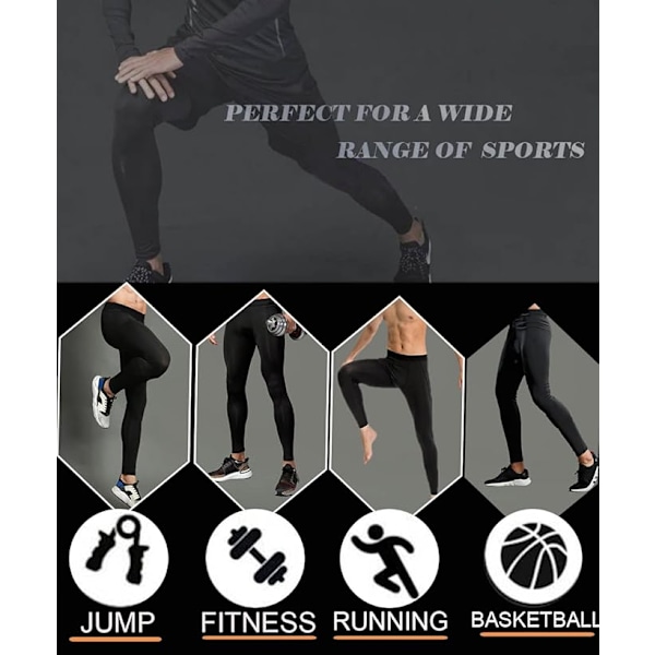 Kompressionsbukser til mænd Hurtigtørrende tights Træning Sports Tights til mænd Sports Løbetights Leggings