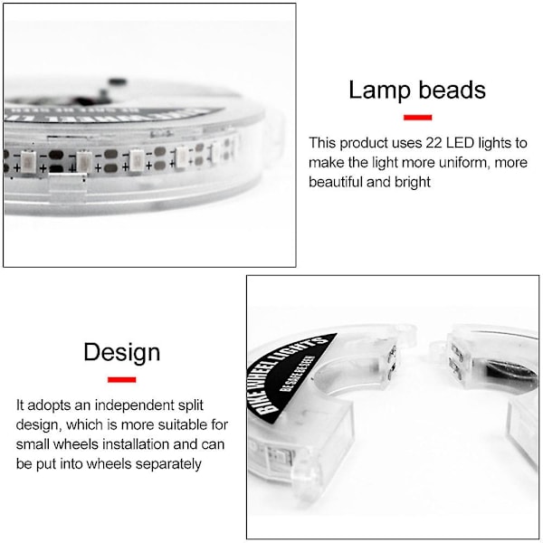 22 Led Flash Eikelys Intelligent Induksjon Sykkelhjul Lys USB Oppladbart Balanse Bil Trommelys Dekk Ventil Lampe Clear