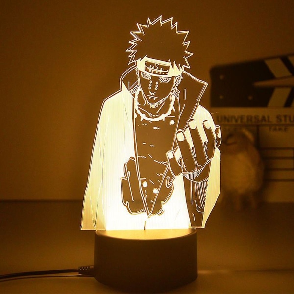 Anime Naruto Uzumaki 3d Led Nattljus Kakashi Bordslampa Leksaker Hatake Figurer Led ljus Rumsdekoration Barn Julleksak Present 18 18CM Warm white