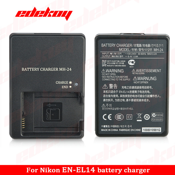 MH-24 Batterilader til Nikon EN-EL14 EL-EL14a Lithium Batteri D3100 D3200 Kamera