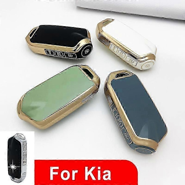 NYTT TPU Bilnøkkeldeksel Fob For Kia K900 Stinger 2017 2018 2019 2020+ Smart Nøkkeldeksel 4 Knapper Keychain 7