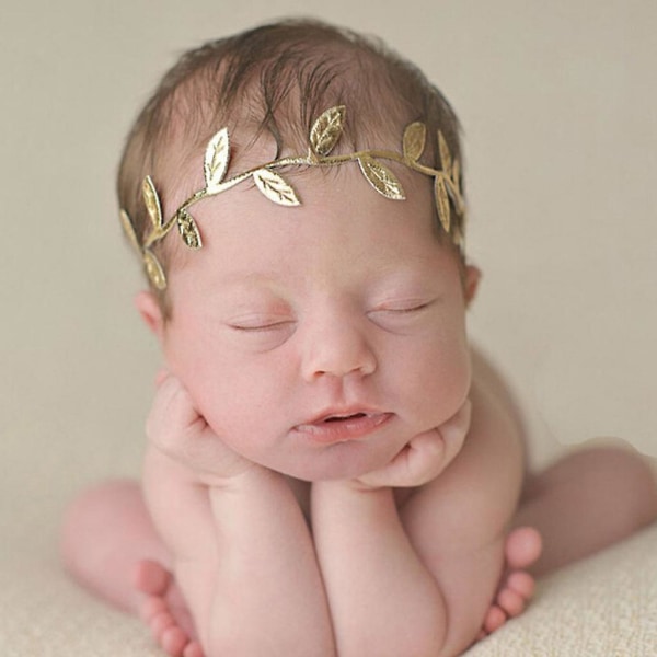 Mom Baby Gold Leaf -hiuspanta Peace Olive Branch elastinen otsapanta valokuvaustarvike