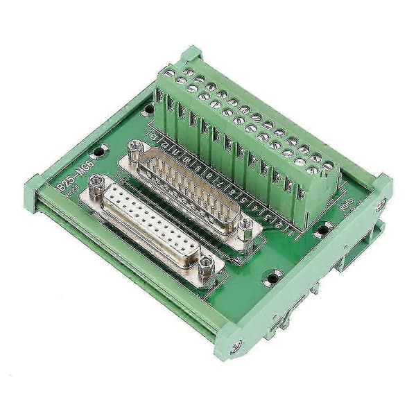 Db25 D Sub Hann & Hunn Header Breakout Board Terminal Board Din Skinnefeste Grensesnittmodul