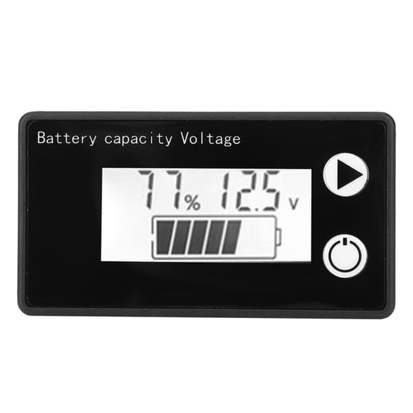 LCD 12V Batterikapacitetsindikator Testare Litiumbatteri Universell Digital Display Voltmeter (10-100V Vit Alarm)