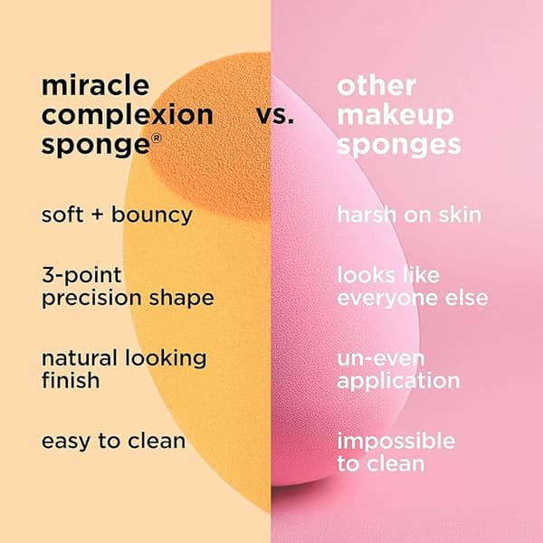 Real Techniques Miracle Complexion Makeup Sponge Full Coverage Foundation, 2-pakning (Emballasjen kan variere)