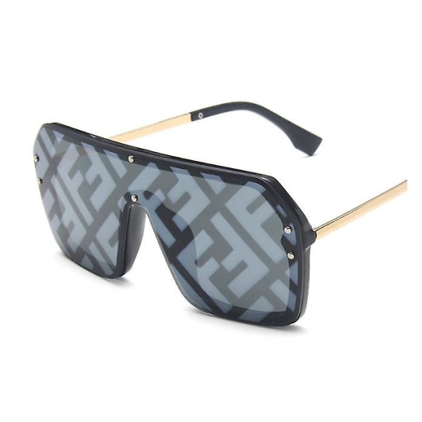 To stykke overdimensionerede pilot solbriller kvinder luksus mærke mode flad top mænd briller Brun spejl Color 1 Two piece