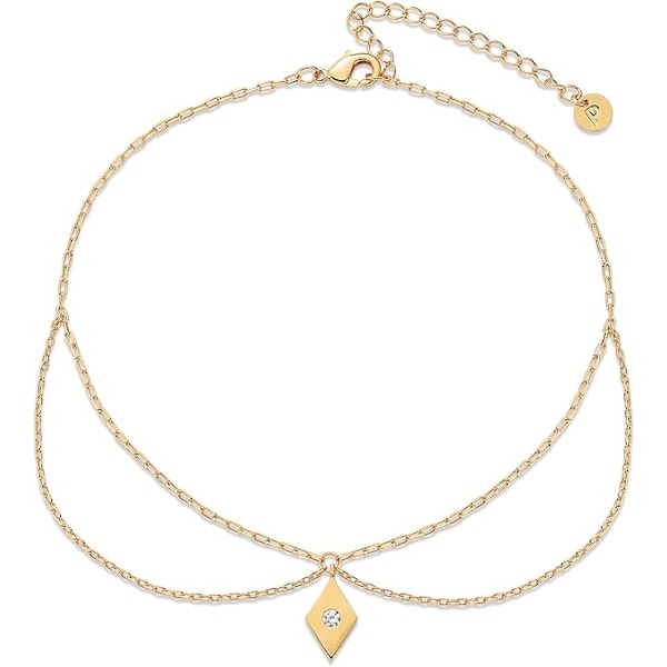 Kullattu Charm-nilkkakoru naisille | Hieno kuutiollinen zirkonia Bohemian Evil Eye -helmet Säädettävä kultainen nilkkakoru
