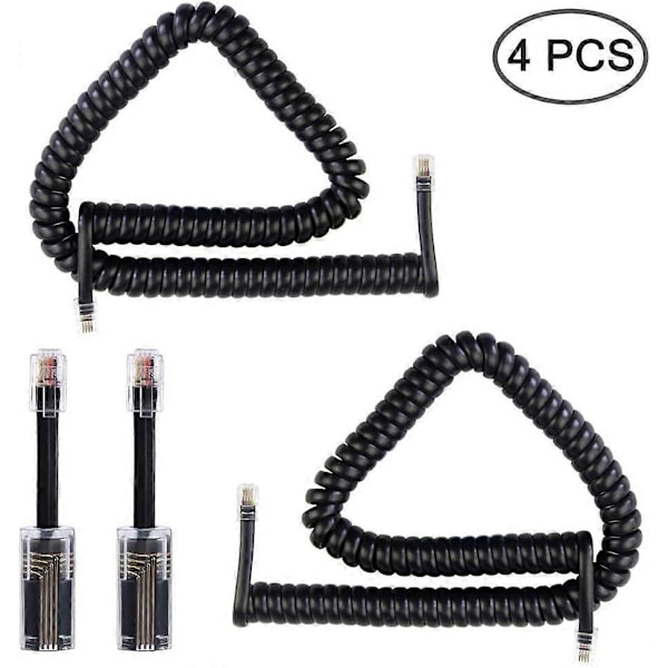 2-pack 360° Anti-trassel Vridbar Telefonsladd Trasselfri, Svart