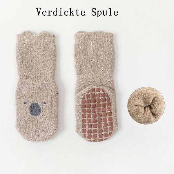 Baby liukastumista estävät paksut sukat - 5 paria talven lämpimiä toddler pitäviä sukkia tytöille ja pojille