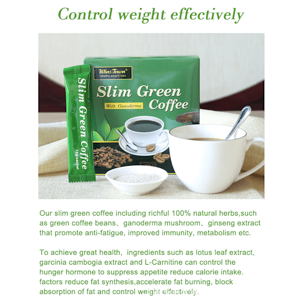 Slim Grøn Kaffe Instant Kaffe Ganoderma Vægttab Milkshake