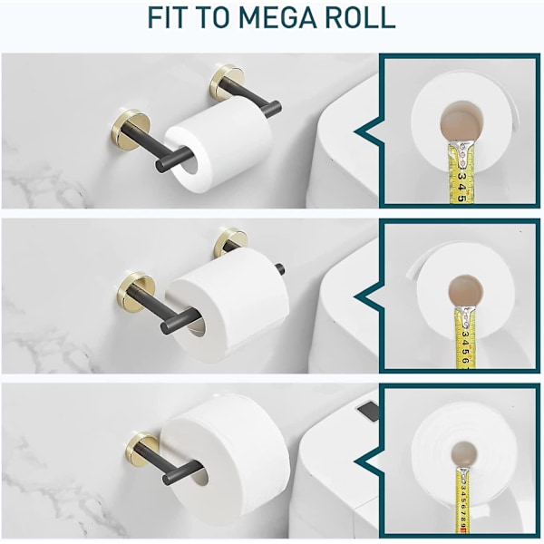 Toiletpapirholder til vægmontering til badeværelse Fremragende SUS 304 rustfrit stål vævsholder til Mega Roll, fleksibel drejelig stor TP-holder til toilet