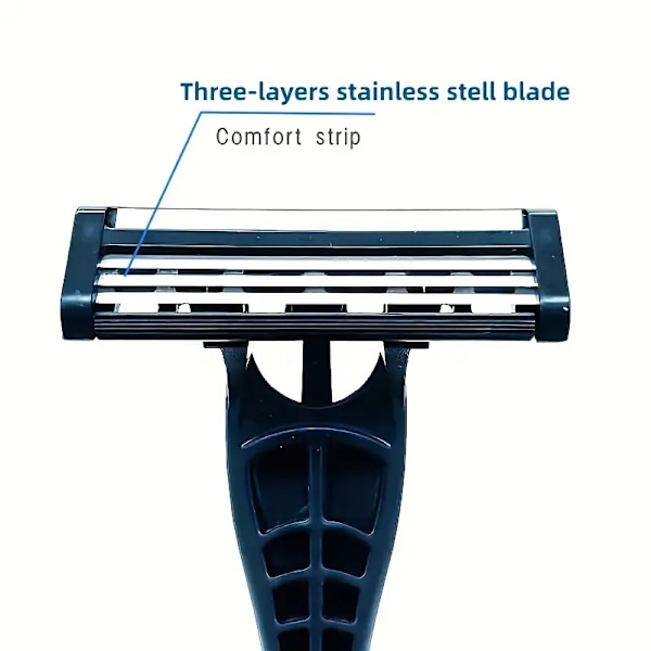 Hållbart manuellt rakhyvelset med 6 blad - 1 ergonomiskt handtag, 6 refillblad, hårtrimning › ansiktsrakning, säkerhetsskydd ingår
