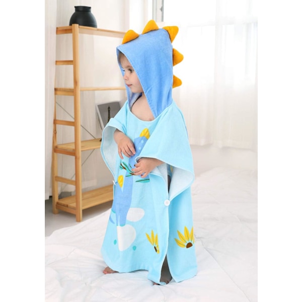 Kids Bath/Pool/Beach Hooded Poncho Towel-Cartoon Animal Pattern Cotton Beach Towel for Baby and Kids New Dinosaur