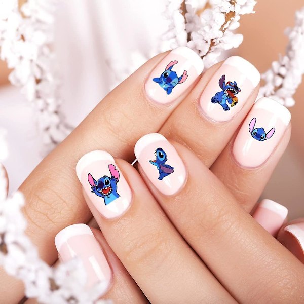 Söta Stit_ch Nagelstickers Kawaii Tecknade Nageldekaler Självhäftande Nageldekor för Kvinnor Flickor Barn Nagelkonst Stickers (75+Dekaler)
