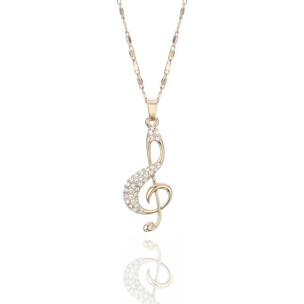 Mote Choker Halskjede Musikknoter med Lyse CZ Krystallanheng Langt Kjede Halskjede for Kvinner Jenter