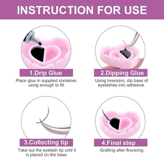 100 STK Limringer Vipperingser for Lim Limringer for Vippeextensions Vippelimholder Vipperingser Smarte Limkopper (Rosa)