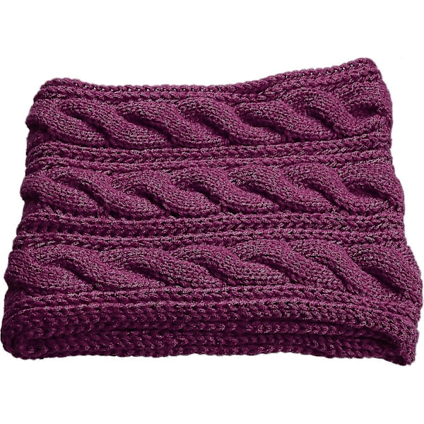 Dame Tyk Ribstrikket Vinter Infinity Circle Loop Halstørklæde Premium Twist Purple Red Grape