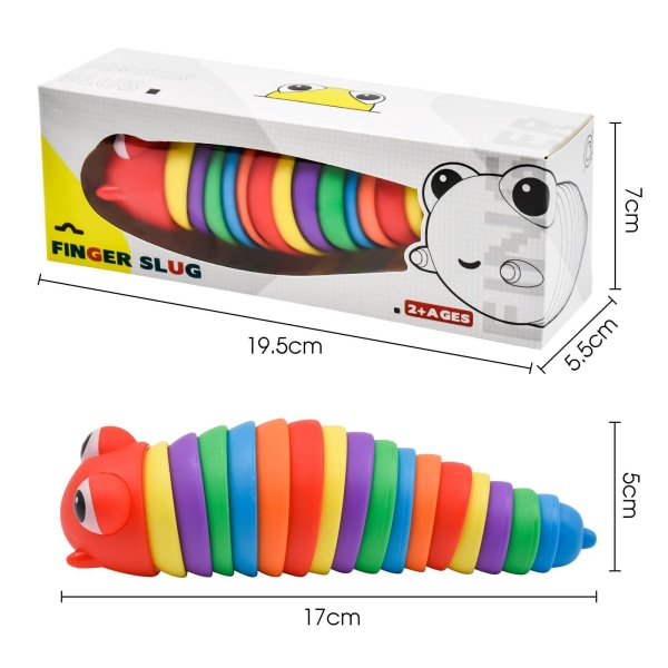 Fidget Slug Toys Twistable Sensory Toy Slumpmässig färg Caterpillar random colorful