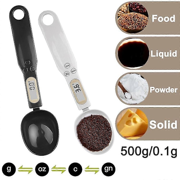 LCD Display Elektronisk Mätsked Portabel Digital Mätsked 500g/0.1g Mini Elektronisk Mat Sked Våg Köksredskap