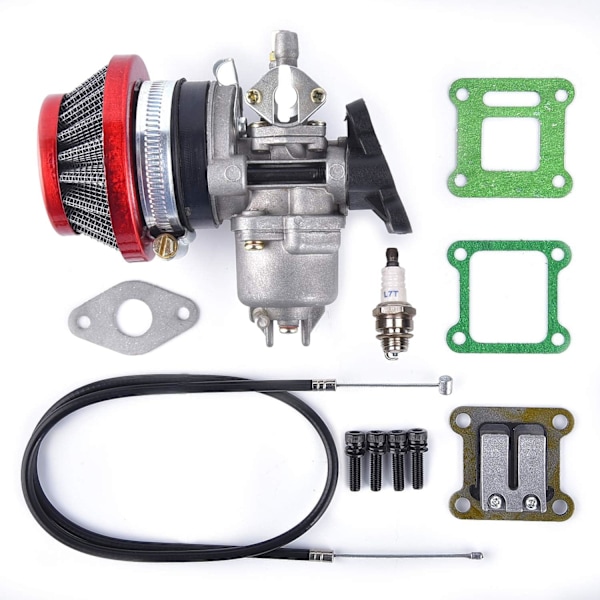 QC099-CA Luftfilter Stack Karburator Karburator 2-takts 47cc 49cc Mini ATV Quad Motocross Rød