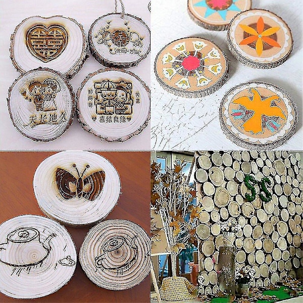 100 st Träskivor Träbitar För DIY Hantverk Bröllopsdekorationer 2-3cm-dwdz