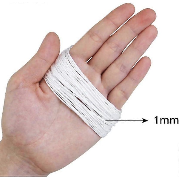 150 Yards Flettet Snorsnor, 1 mm Diameter Hvid Polyethylen Snor til Persienner Gardiner Aluminiumspanelpersienner