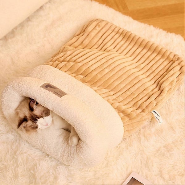 Katt Vinter Sovsäck Supermjuk Tjock Varm Kattkoja Present till Kattälskare
