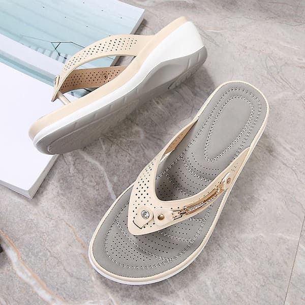Mjuka flip-flops för damer, tåsandaler, tofflor, avslappnade ortopediska sandaler