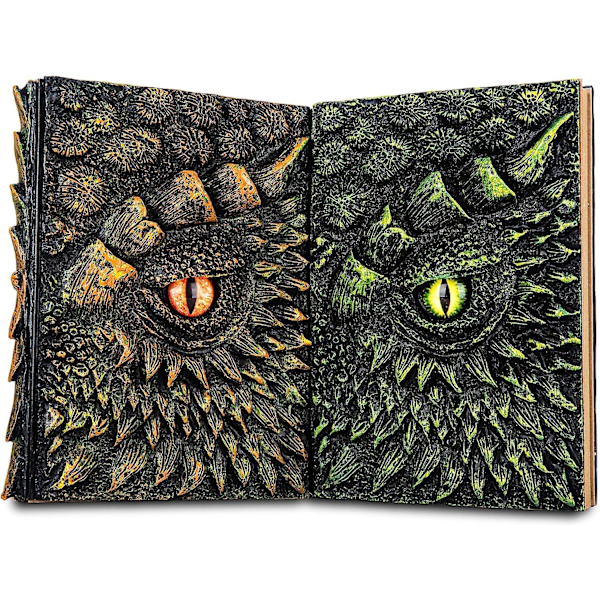 3D Draköga Präglad Journal Skrivbok Anteckningsbok Handgjord Daglig Anteckningsblock Antik Resedagbok Gåvor För Kvinnor Män, A5 (7.3\" X 5.1\" (grön-gyllene)