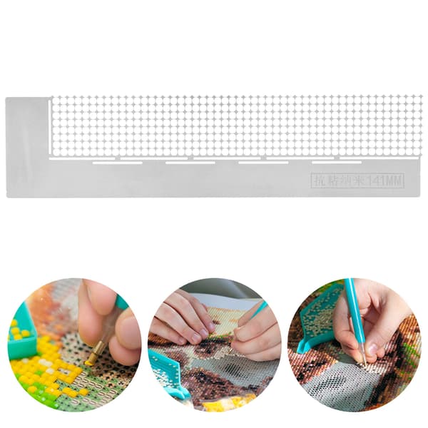 Diamantmaleri lineal DIY håndlavet 5D rustfrit stål broderi 400 huller dotting
