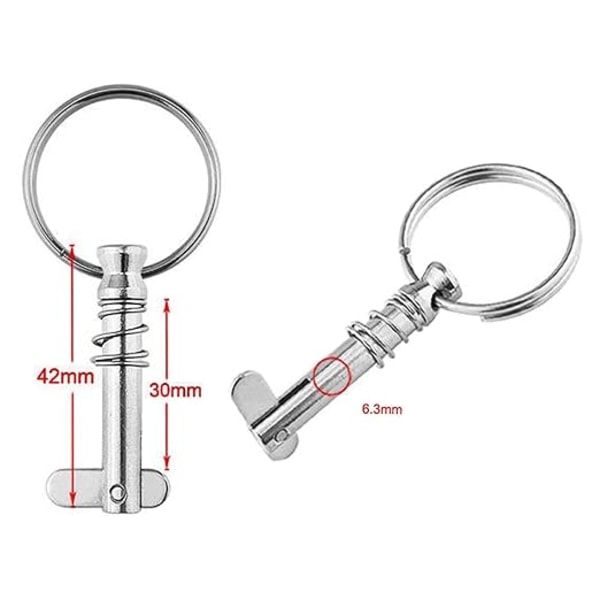 Båd Pins Quick Release Pin 1/4\" x 1\" m/Drop Cam & Fjeder med Trækring Bimini Top Pin Rustfrit Stål