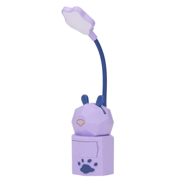 JF Kids Læselys Tegneserie Bunny USB Opladning Rundvejsgående svanehals Sikker Holdbar opbevaringsboks Varmt Lys Børnebordslampe Lilla