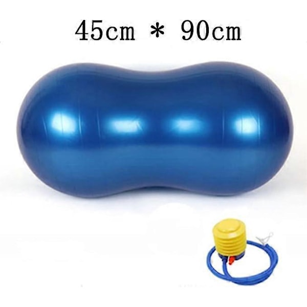 Yogaball peanøtt balanse fitnessball oppblåsbar fortykket eksplosjonssikker yogaball fitness balansetrening fysioterapi for å forbedre balanse kjernestyrke Blue